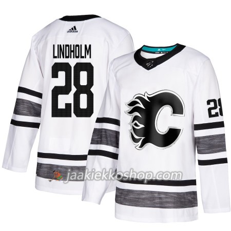 Miehille NHL Calgary Flames Pelipaita Elias Lindholm 28 Valkoinen 2019 All-Star Adidas Authentic